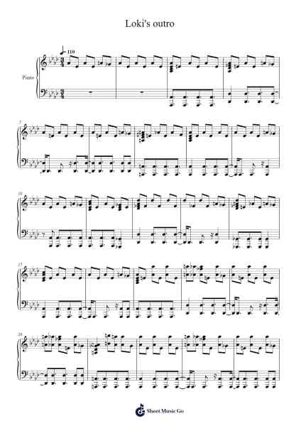 Loki's outro Sheet Music by Natalie Holt-Arr.Myrtours Hihill