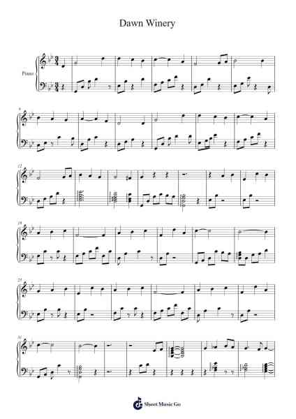 Dawn Winery Sheet Music by Yu Peng-Chen-Arr.Jeffnuel