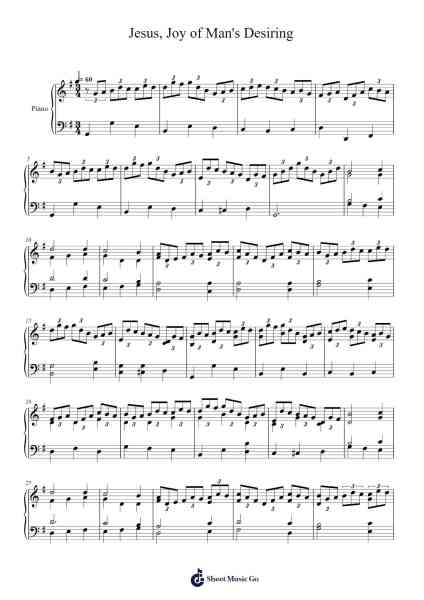 Choral from Cantata 147 "Jesus, Joy of Man's Desiring" Sheet Music by Johann Sebastian Bach-Arr.Caewald Tabpritt