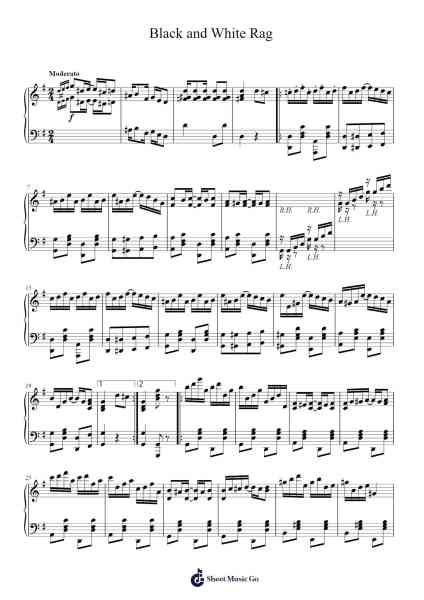 Black and White Rag Sheet Music by George Botsford-Arr.Consclife Gosden
