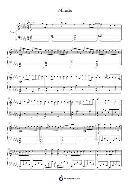 Miracle Sheet Music by TXT-Arr.Uthune Steeletie