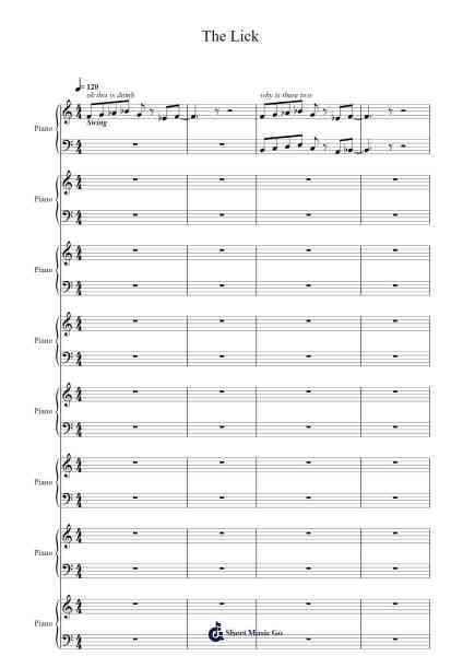 The Lick Sheet Music by JR Jackson-Arr.Maudfox Mikejames