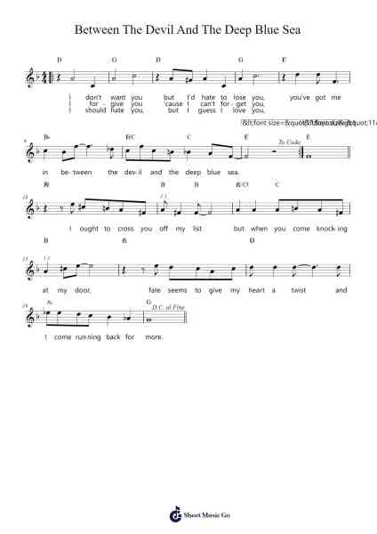 Between The Devil And The Deep Blue Sea Sheet Music by Harold Arlen/Ted Koehler-Arr.Pulip