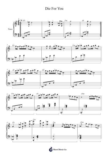 Die For You Sheet Music by Joji-Arr.Sailshead Verborn