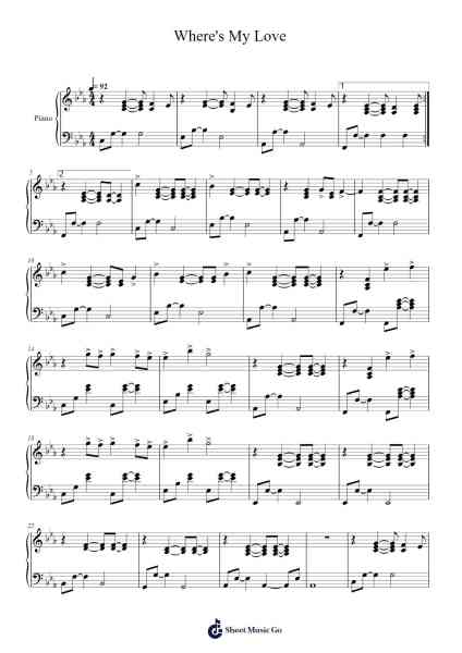 Where's My Love Notas de música por -Arr.Yvonmand
