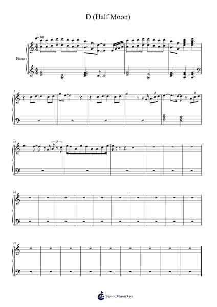 D (Half Moon) Sheet Music by -Arr.Pitnia