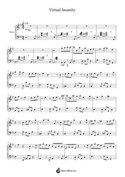 Virtual Insanity Sheet Music by Jamiroquai-Arr.Chrislus Edtience