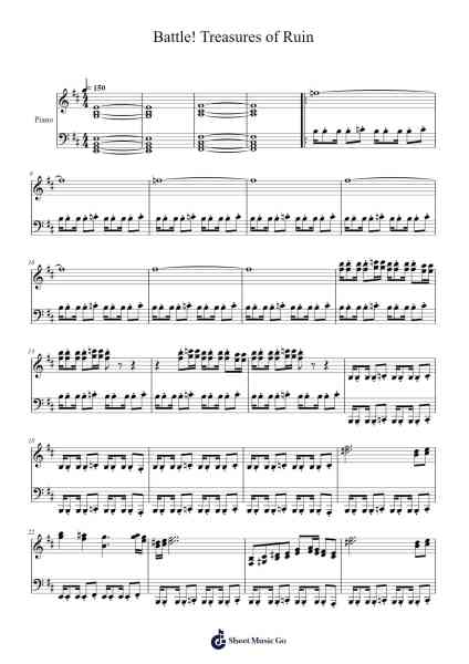 Battle! Treasures of Ruin Sheet Music by Go Ichinose/Minako Adachi/Hitomi Sato/Toby Fox-Arr.Kylejy Burrene