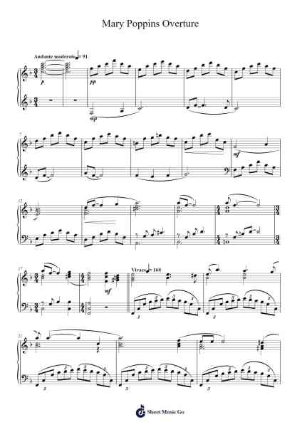 Mary Poppins Overture Sheet Music by Sherman Brothers-Arr.Cofpert Dilgrant