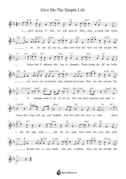 Give Me The Simple Life Sheet Music by undefined-Arr.Wheatlin Ranpkins