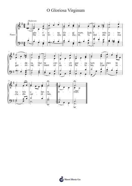 O Gloriosa Virginum Sheet Music by P.J. Van Damme-Arr.Gailma