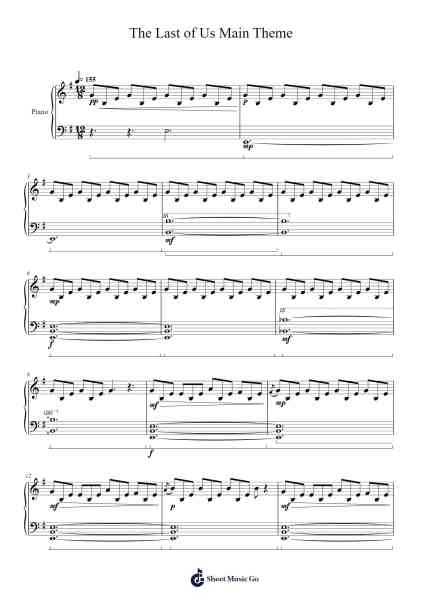 The Last of Us Main Theme Sheet Music by Gustavo Santaolalla-Arr.Gregan Forslome