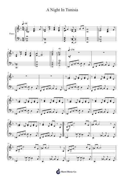 A Night In Tunisia Sheet Music by Dizzy Gillespie-Arr.Binghugh
