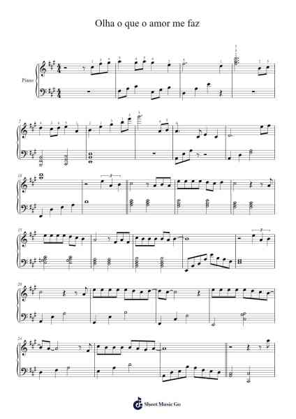 Olha o que o amor me faz Sheet Music by Sandy e Junior-Arr.Dierclaude Hedwill