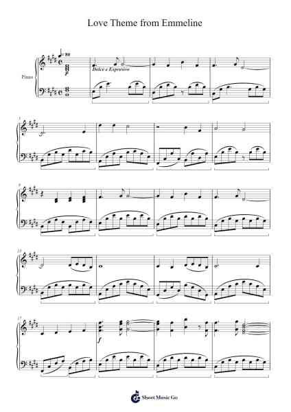 Love Theme from Emmeline Sheet Music by Basil Poledouris-Arr.Lamjane
