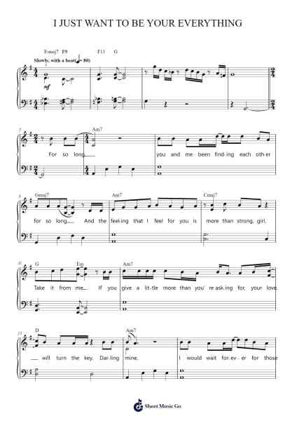 I Just Want to Be Your Everything Sheet Music by Andy Gibb-Arr.Swinria