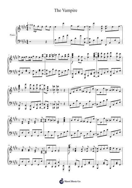 The Vampire Sheet Music by DECO*27-Arr.Holew Brianmaud