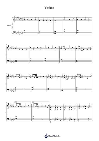 Yeshua Sheet Music by Jesus Image-Arr.Walshses