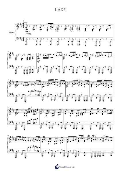 LADY Sheet Music by Kenshi Yonezu-Arr.Sanprice