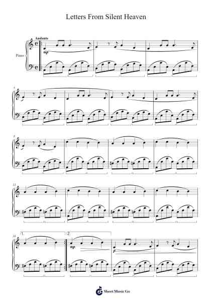 Letters From Silent Heaven Sheet Music by Akira Yamaoka-Arr.Ruthfitch Housed