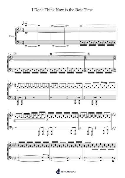 I Don't Think Now is the Best Time Sheet Music by Hans Zimmer-Arr.Bellzer Elrene