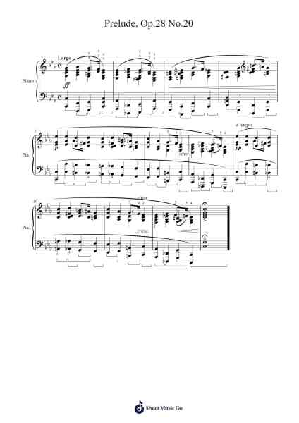 Prelude in C Minor, Op. 28, No. 20 Sheet Music by Frédéric Chopin-Arr.Paydice
