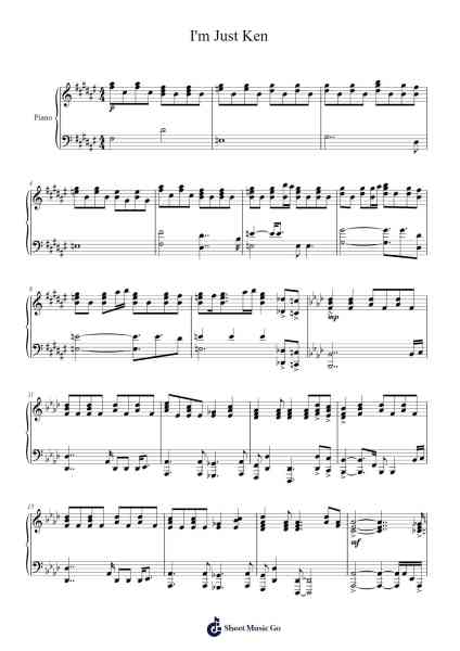 I'm Just Ken Sheet Music by Ryan Gosling-Arr.Ossharp Nortiane