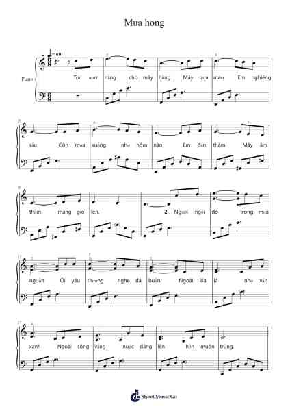 Mua hong Sheet Music by Trịnh Công Sơn-Arr.Sweetxe Goldthune