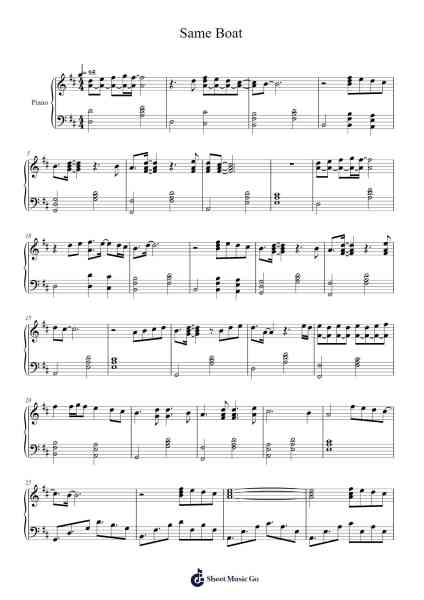 Same Boat Sheet Music by Lizzy McAlpine-Arr.Fitzjim