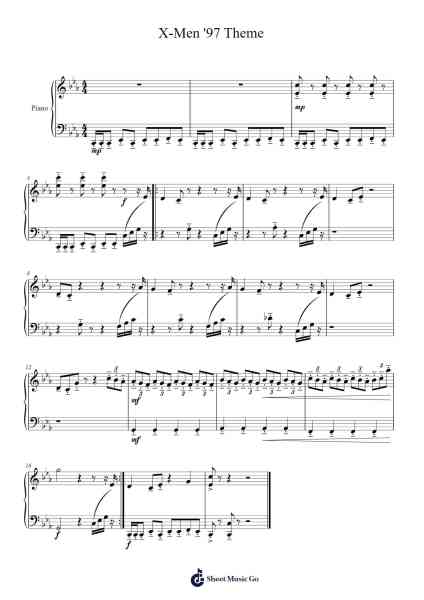 X-Men '97 Theme Sheet Music by N/A-Arr.Caerwood Belch