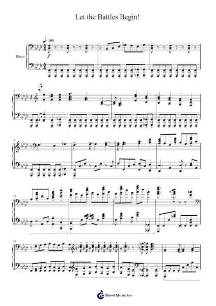 Let the Battles Begin!/Those Who Fight (Cateen Version) - Final Fantasy VII Sheet Music by Nobuo Uematsu-Arr.Yulevieve