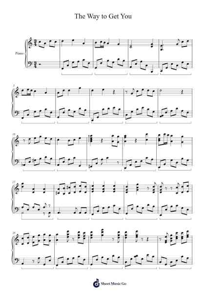 The Way to Get You Sheet Music by Sean-Arr.Bertreade