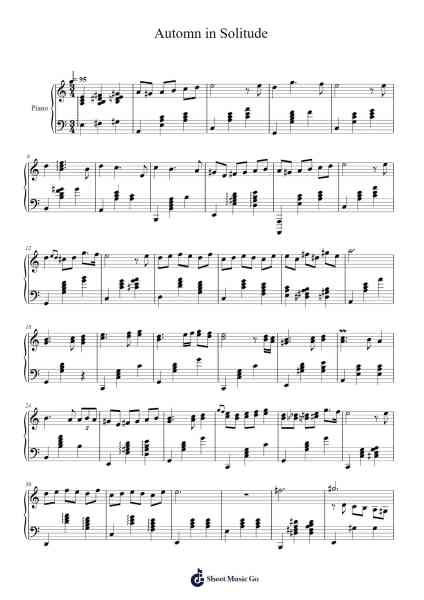 Autumn in Solitude Sheet Music by Joshua Kyan Aalampour-Arr.Rhysboyce