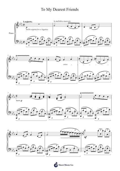 To My Dearest Friends Sheet Music by hiandsyagoodb-Arr.Rooven