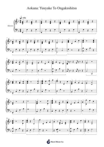 Aokana: Yuuyake To Ongakushitsu Sheet Music by Elements Garden-Arr.Pebar Hawgie