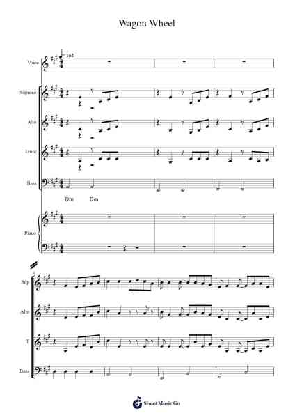 Wagon Wheel Sheet Music by Darius Rucker/Old Crow Medicine Show-Arr.Tethew Wolfdwight