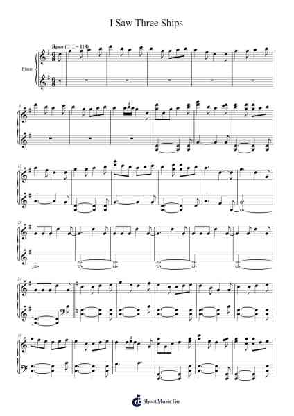 I Saw Three Ships Sheet Music by The Piano Guys-Arr.Wildeh Francesgrace