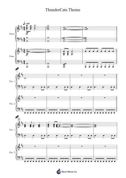 ThunderCats Theme Musica per pianoforte di Bernard Hoffer - Arr.Ldad Jeanvan