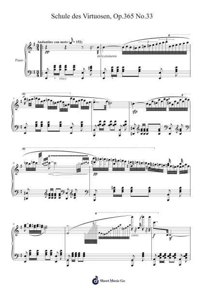 Schule des Virtuosen, Op.365 No.33 Sheet Music by Carl Czerny-Arr.Drewleste Morebia