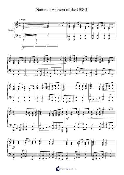 National Anthem of the USSR Sheet Music by Alexander Alexandrov-Arr.Tybey