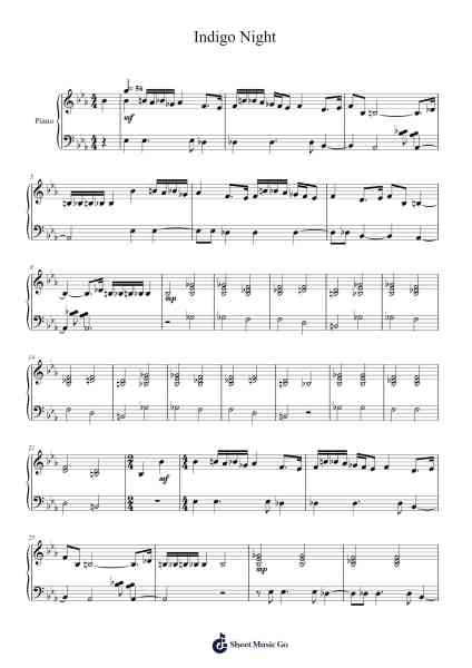 Indigo Night Sheet Music by Tamino-Arr.Sweetxe Goldthune