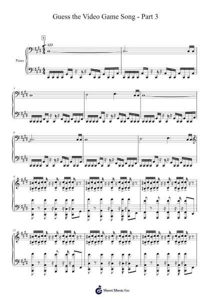 Guess the Video Game Song - Part 3 Sheet Music by Lodric-Arr.Hobryce Cookeniei