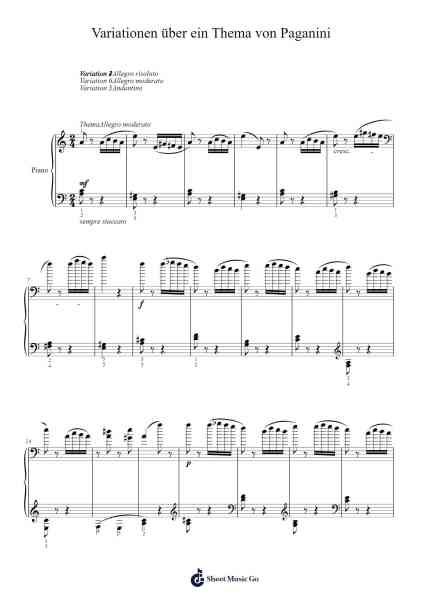 Variationen über ein Thema von Paganini, Op. 35 Sheet Music by Isaak Berkowitsch-Arr.Sigwy Lorxine