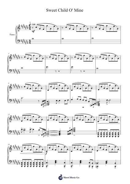Sweet Child O' Mine Sheet Music by Guns N' Roses-Arr.Marjill