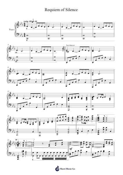Requiem of Silence Sheet Music by Kenichiro Suehiro-Arr.Dobing