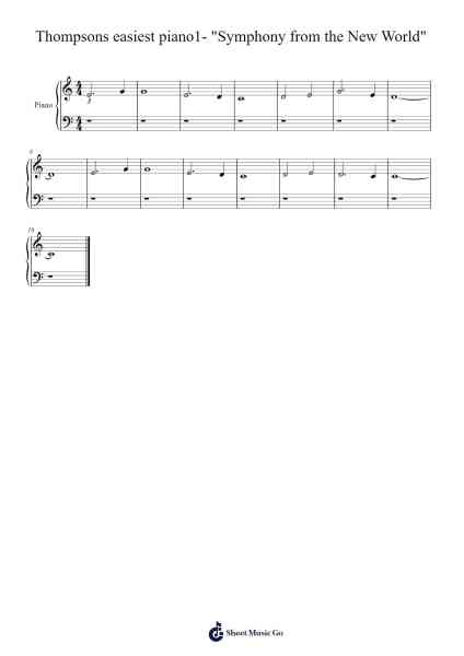 Thompsons easiest piano1- "Symphony from the New World" Sheet Music by Antonín Dvořák-Arr.Jorriel Toursnoah