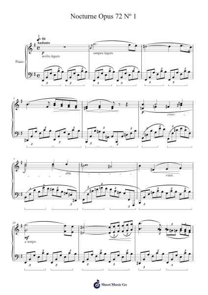 Nocturne in E Minor, Op. 72, No. 1 Sheet Music by Frédéric Chopin-Arr.Fredbey Beerwar