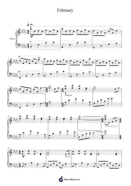 February Sheet Music by James Spiteri-Arr.Cyncer Raeh