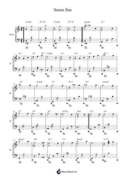 Senza fine Sheet Music by Gino Paoli-Arr.Kelles