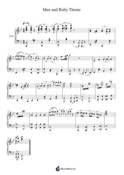 Max and Ruby Theme Sheet Music by Geoff Bennett/Ben Johannesen-Arr.Brobrian Needve